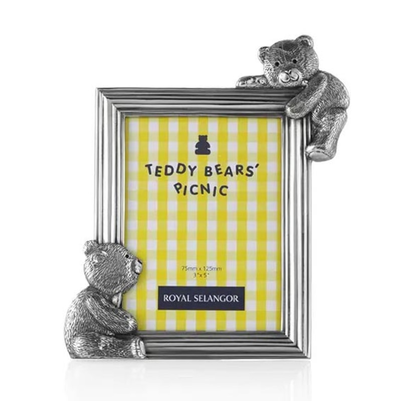 Main Image 1 of Royal Selangor Teddy Bears' Picnic Pewter Rectangular Photo Frame