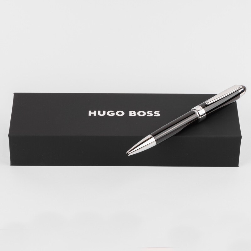 Main Image 4 of BOSS Iconic Black & Chrome Ballpoint Pen
