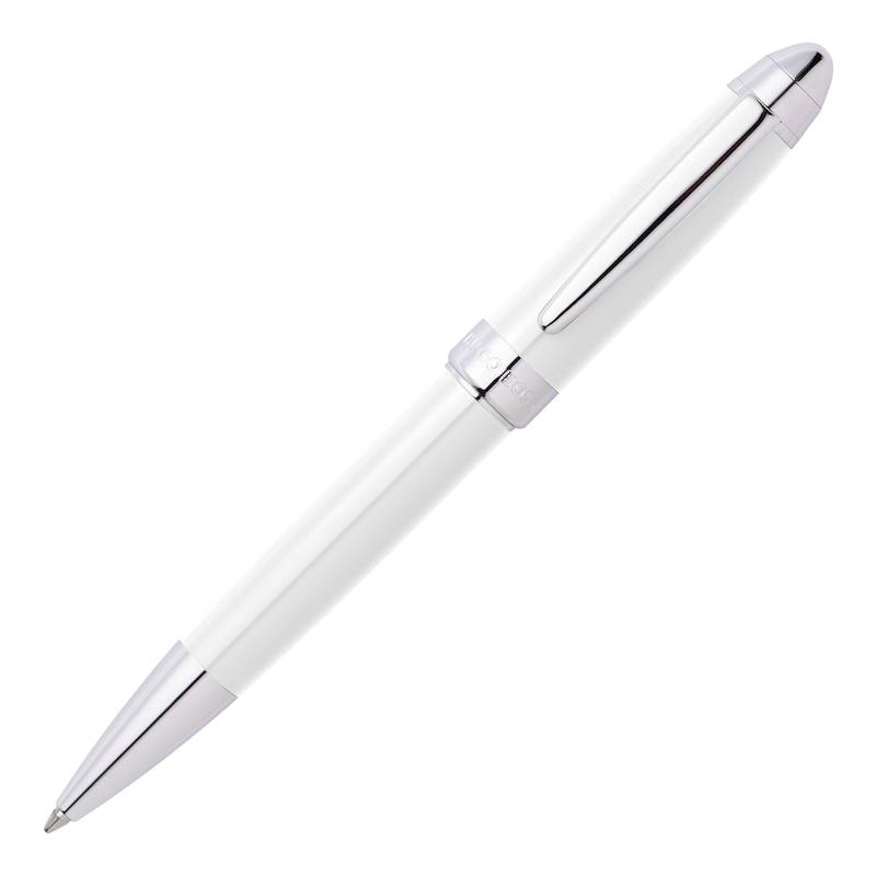 Main Image 1 of BOSS Iconic White & Chrome Ballpoint Pen