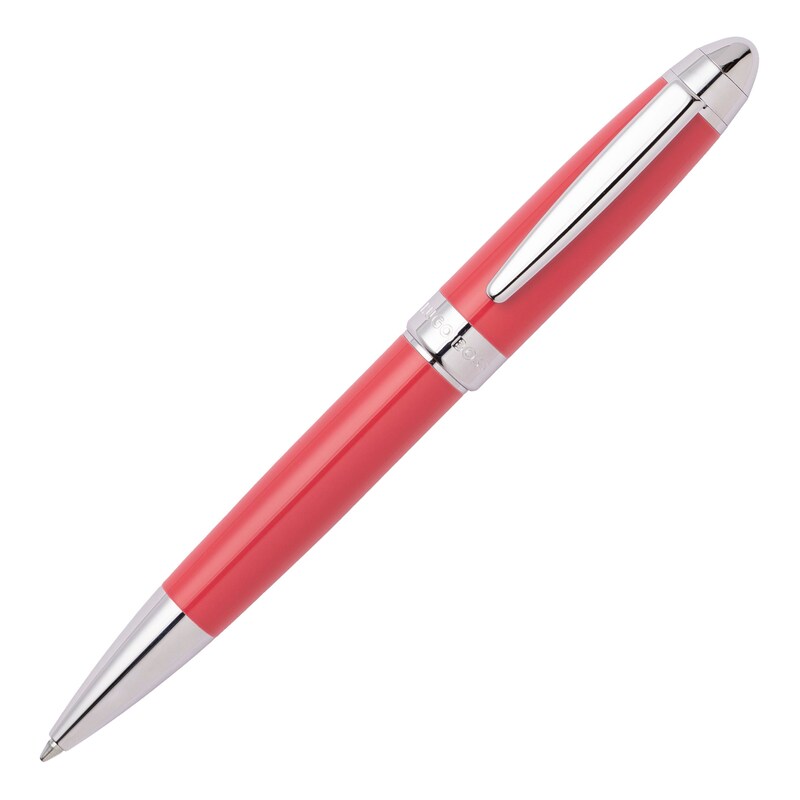 Main Image 1 of BOSS Iconic Coral & Chrome Ballpoint Pen