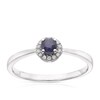 Thumbnail Image 0 of 9ct White Gold Sapphire 0.04ct Diamond Halo Ring