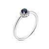 Thumbnail Image 1 of 9ct White Gold Sapphire 0.04ct Diamond Halo Ring