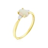 Thumbnail Image 1 of 9ct Yellow Gold Opal 0.10ct Diamond Oval Cut Ring