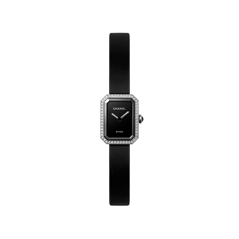 CHANEL Premiere Ladies' Diamond & Black Rubber Strap Watch