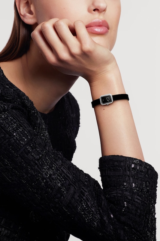Main Image 2 of CHANEL Premiere Ladies' Diamond & Black Rubber Strap Watch
