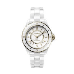 CHANEL J12 Calibre 12.1 Yellow Gold & White Ceramic Bracelet Watch