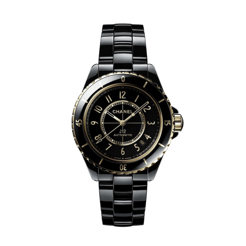 Main Image 1 of CHANEL J12 Calibre 12.1 Yellow Gold & Black Ceramic Bracelet Watch