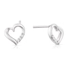 Thumbnail Image 0 of Sterling Silver 0.05ct Diamond Heart Stud Earrings