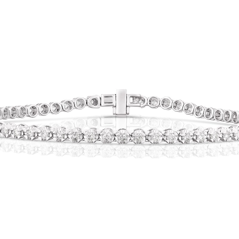 Main Image 2 of Platinum 1ct Diamond Certified Claw Set Bracelet