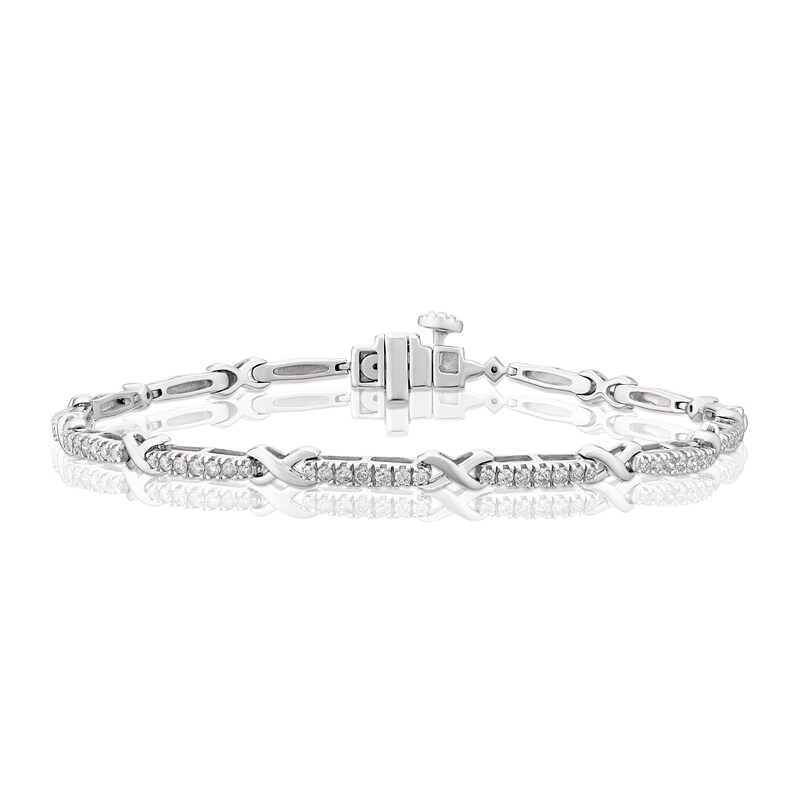 Diamond Pave Cross Bracelet 