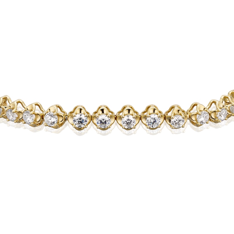 9ct Yellow Gold 5ct Diamond GSI Certified Tennis Bracelet