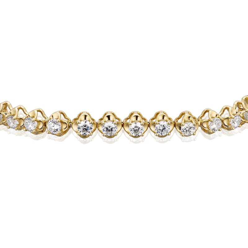 Main Image 2 of 9ct Yellow Gold 5ct Diamond GSI Certified Tennis Bracelet
