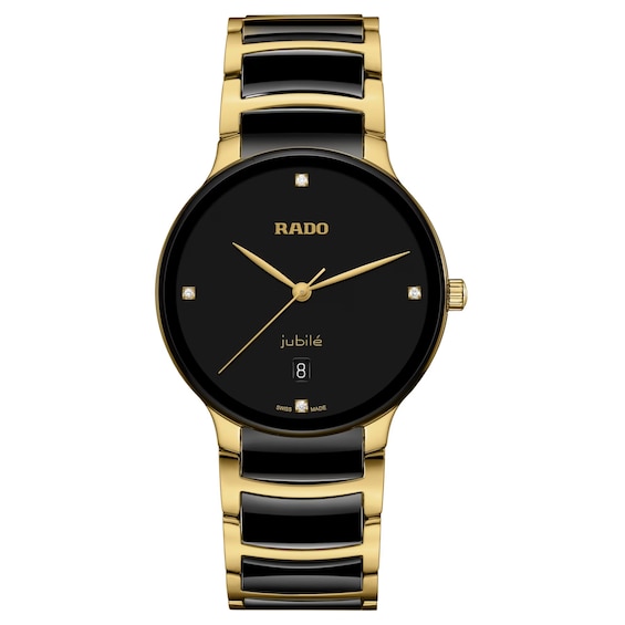 Rado Centrix Diamond Black Ceramic and PVD Bracelet Watch