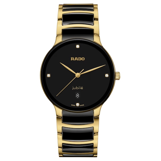 Rado Centrix Diamond Black Ceramic & PVD Bracelet Watch