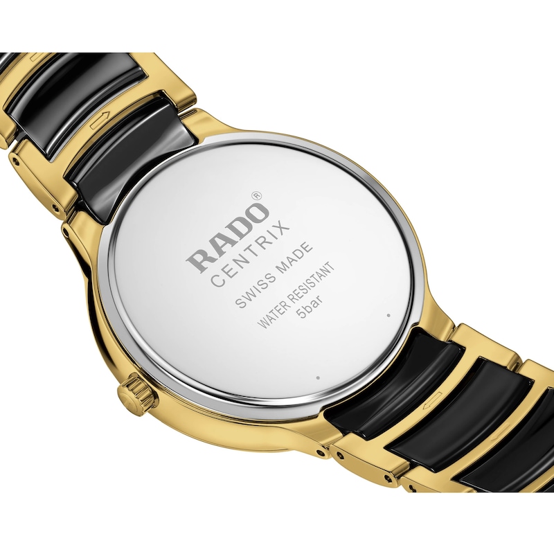 Rado Centrix Diamond Black & Gold-Tone PVD Bracelet Watch