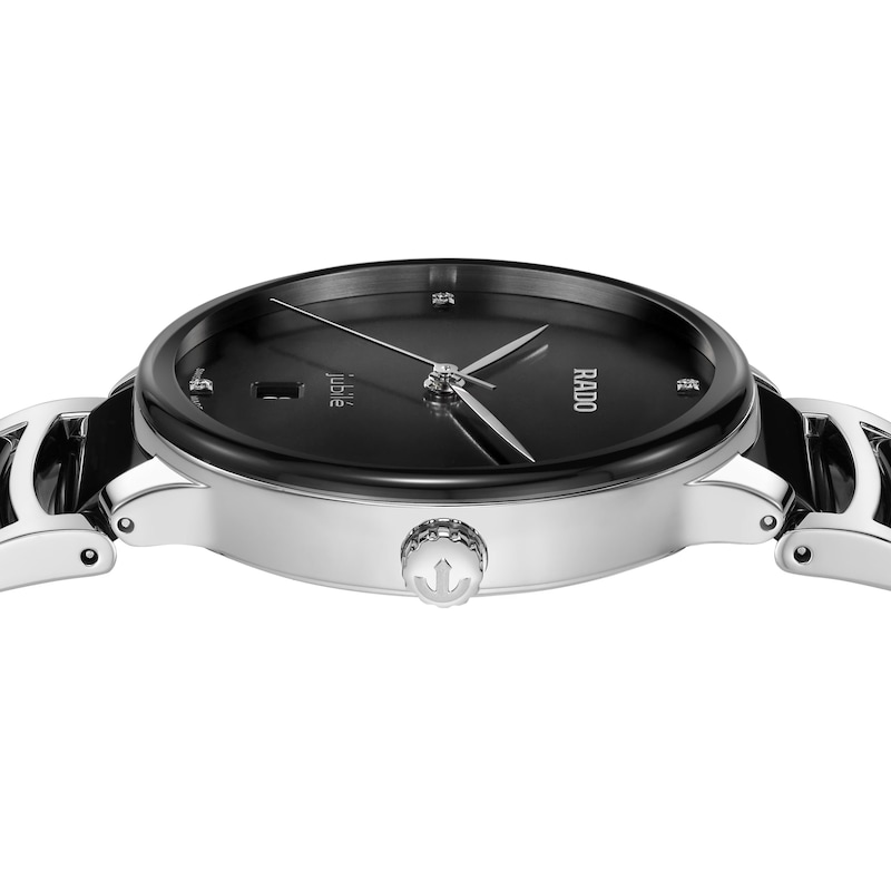 Rado Centrix Diamond High-Tech Ceramic & Stainless Steel Bracelet Watch