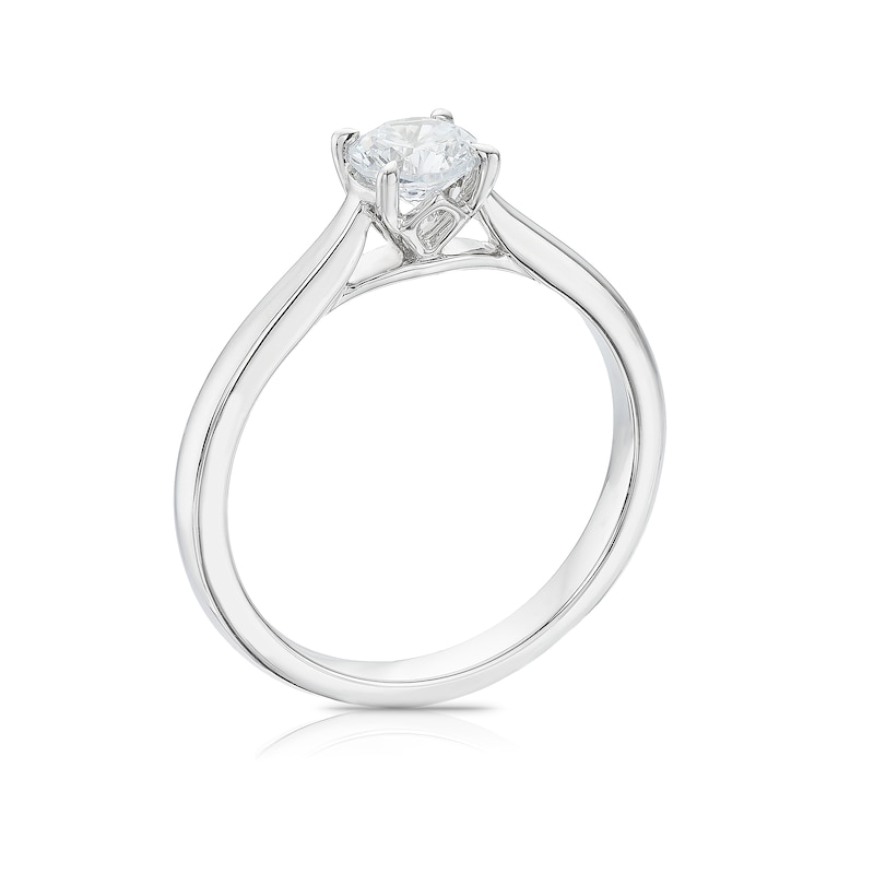 18ct White Gold 0.50ct Diamond Round Cut Four Claw Solitaire Ring