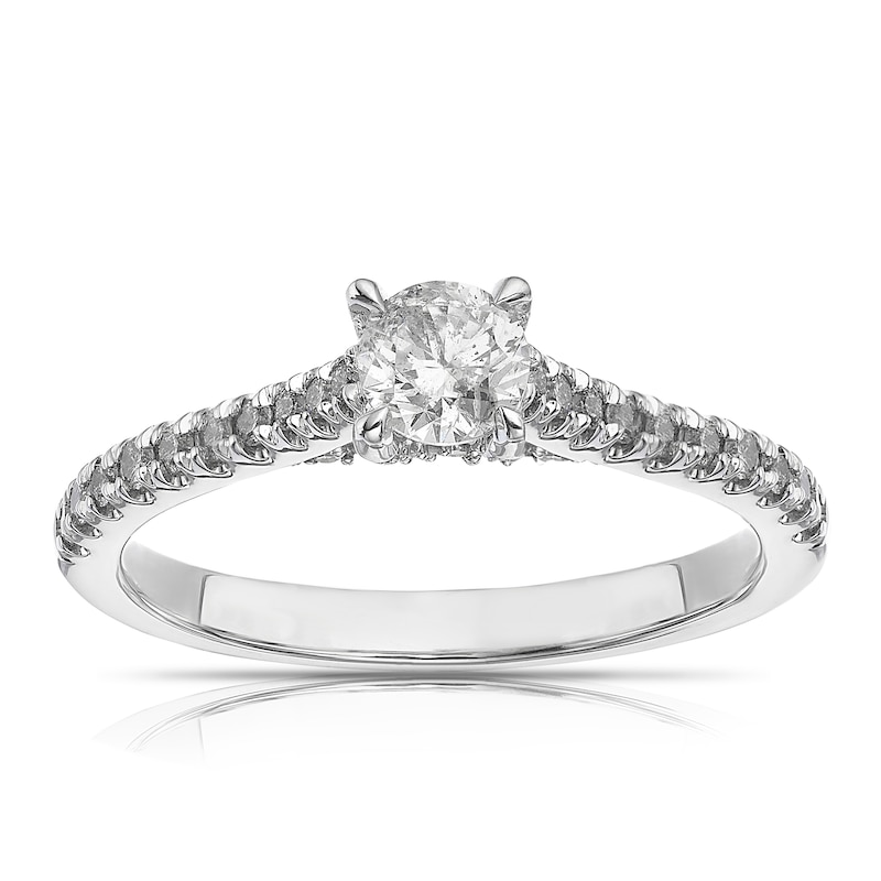 18ct White Gold 0.50ct Diamond Four Claw Solitaire Ring