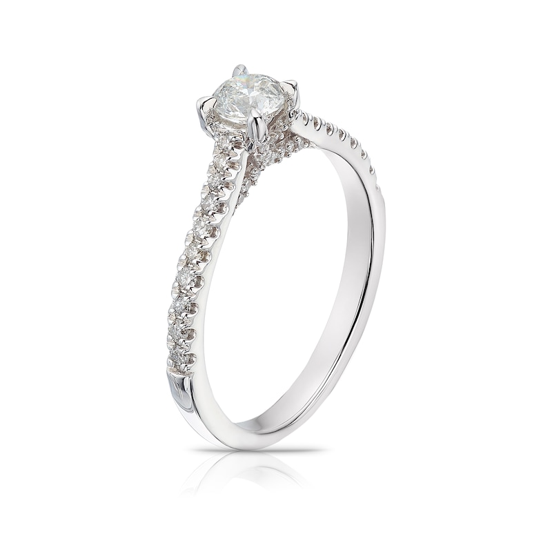 18ct White Gold 0.50ct Diamond Four Claw Solitaire Ring