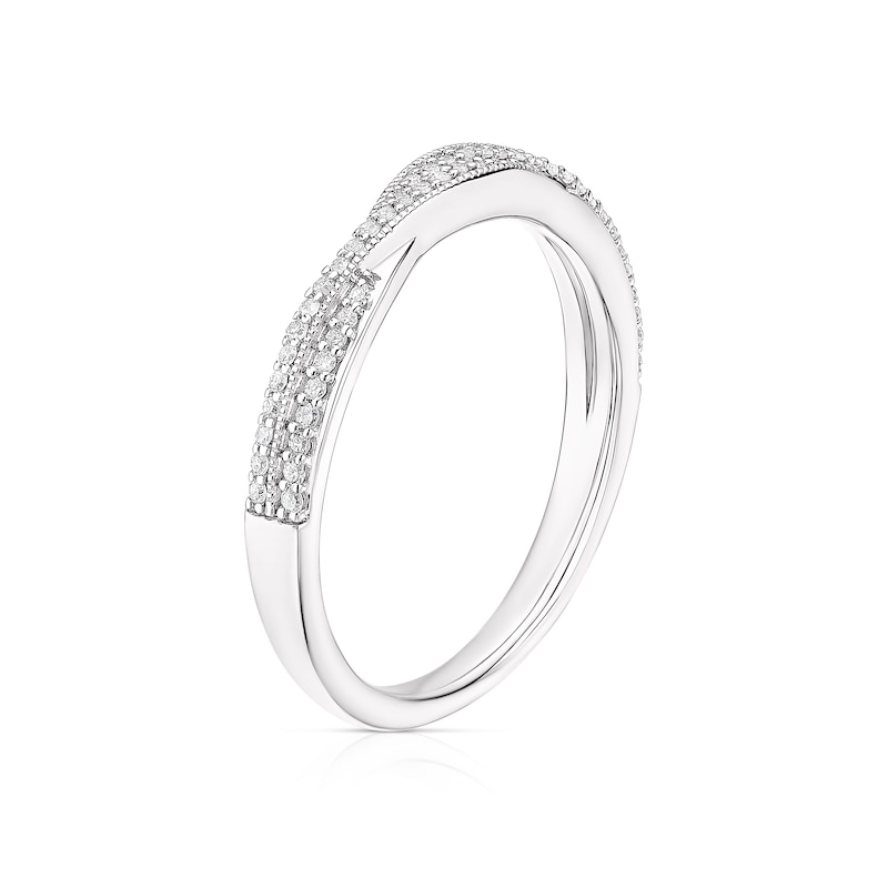 9ct White Gold 0.12ct Diamond Twist Eternity Ring