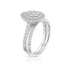 Thumbnail Image 1 of 18ct White Gold 0.75ct Diamond Pear Shape Halo Cluster Bridal Set