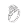 Thumbnail Image 1 of Vera Wang Platinum 1.18ct Diamond Emerald Shape Halo Bridal Set