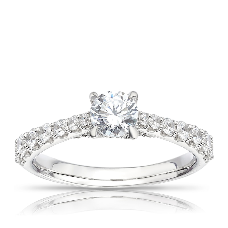 Platinum 1ct Diamond Round Cut Four Claw Solitaire Ring