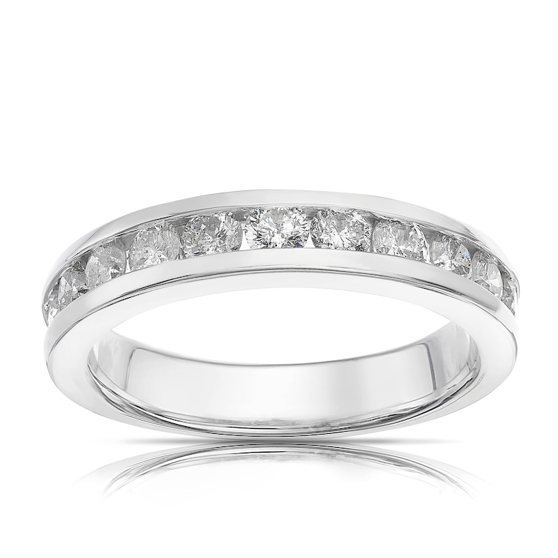 Platinum 1ct Diamond Round Cut Channel Set Eternity Ring