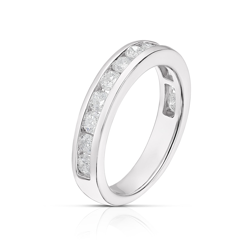 Platinum 1ct Diamond Round Cut Channel Set Eternity Ring