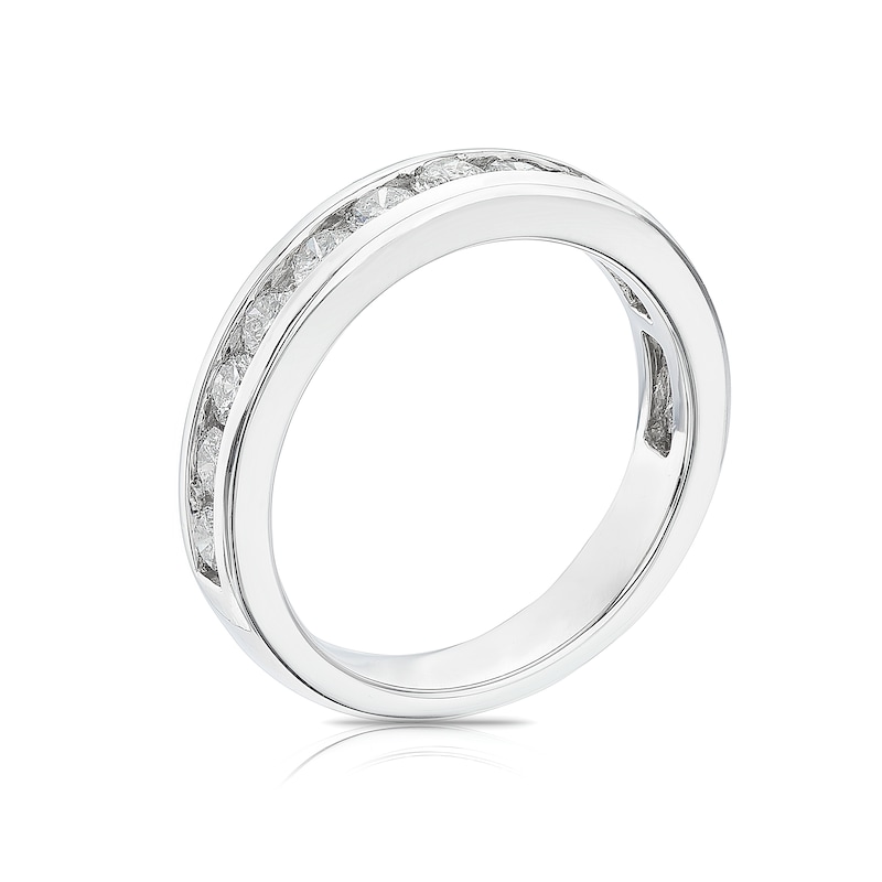 Platinum 1ct Diamond Round Cut Channel Set Eternity Ring