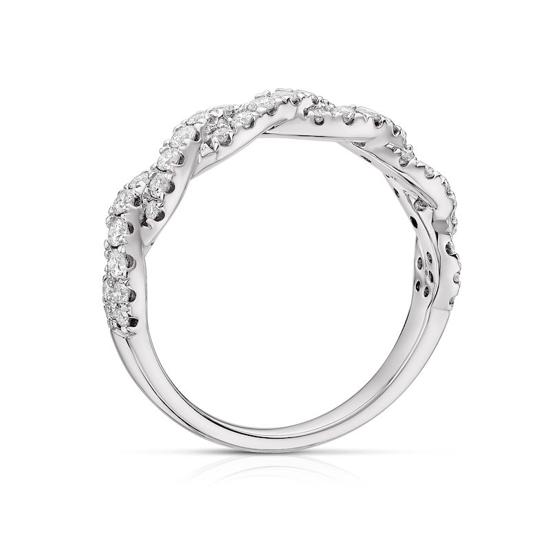 9ct White Gold 0.50ct Diamond Twist Eternity Ring