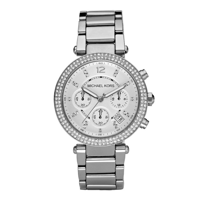 Michael Kors Parker Ladies' Stainless Steel Bracelet Watch with Silver face