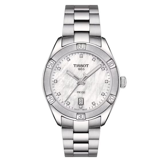 Tissot PR 100 Ladies’ MOP Dial & Stainless Steel Bracelet Watch