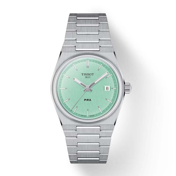 Tissot PRX Ladies’ Mint Green Stainless Steel Bracelet Watch