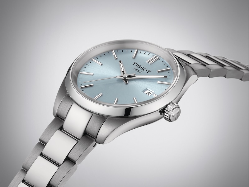 Tissot PR 100 Men's Light Blue Dial & Stainless Steel Bracelet Watch