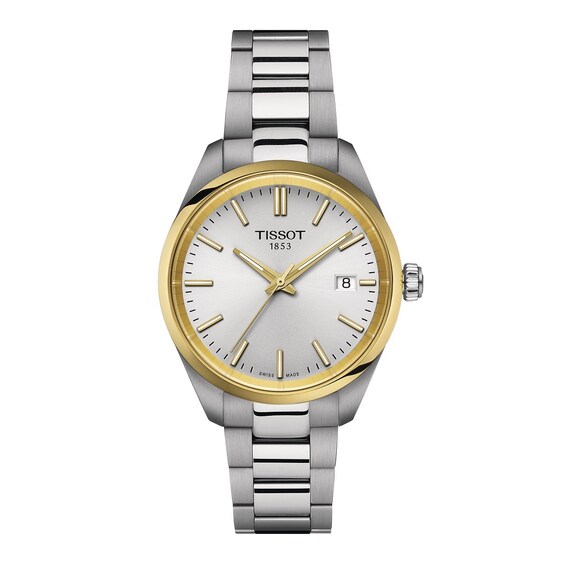 Women's Tissot Pr 100 Gold Tone Bezel & Stainless Steel Bracelet Watch