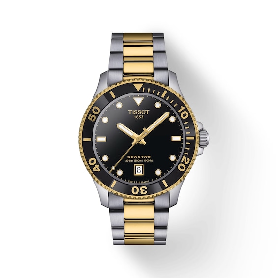 Tissot Seastar 1000 Men’s Black Dial & Two-Tone Bracelet Watch