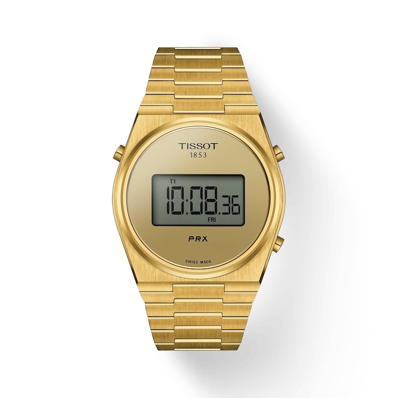 Tissot PRX 40mm Digital Dial & Gold-Tone Bracelet Watch