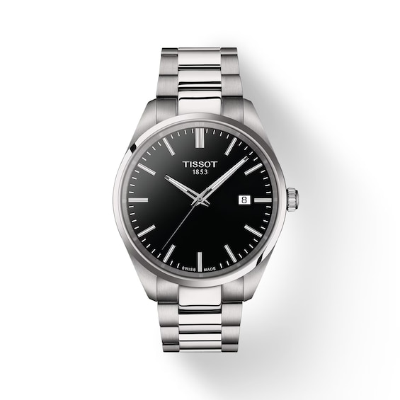 Tissot PR 100 Men’s Black Dial & Stainless Steel Bracelet Watch