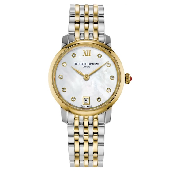 Frederique Constant Slimline Womens Diamond and Two Tone Bracelet Watch