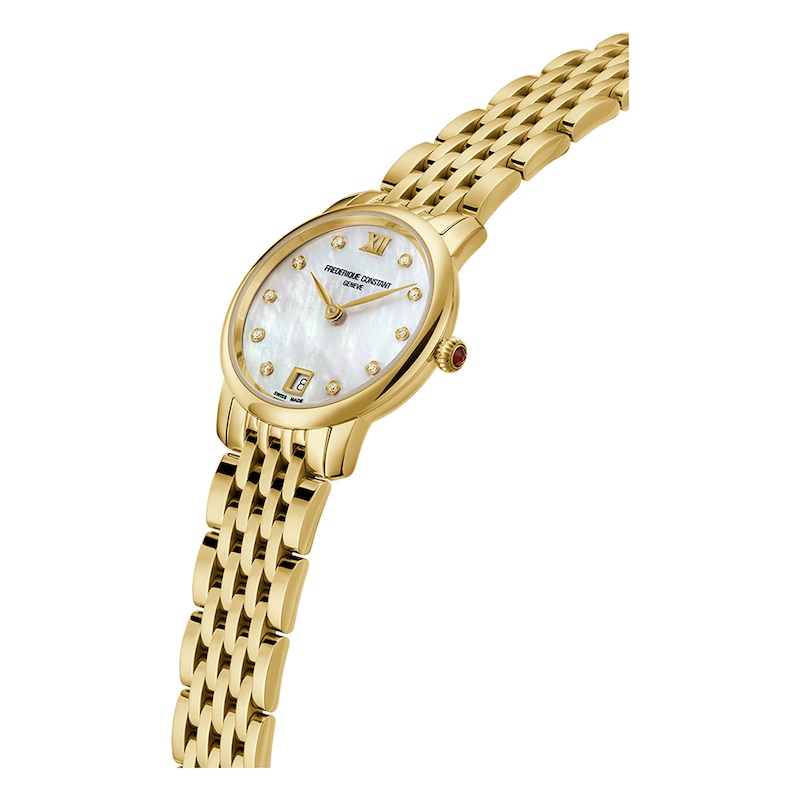 Frederique Constant Slimline Ladies' Diamond & Gold-Tone Bracelet Watch