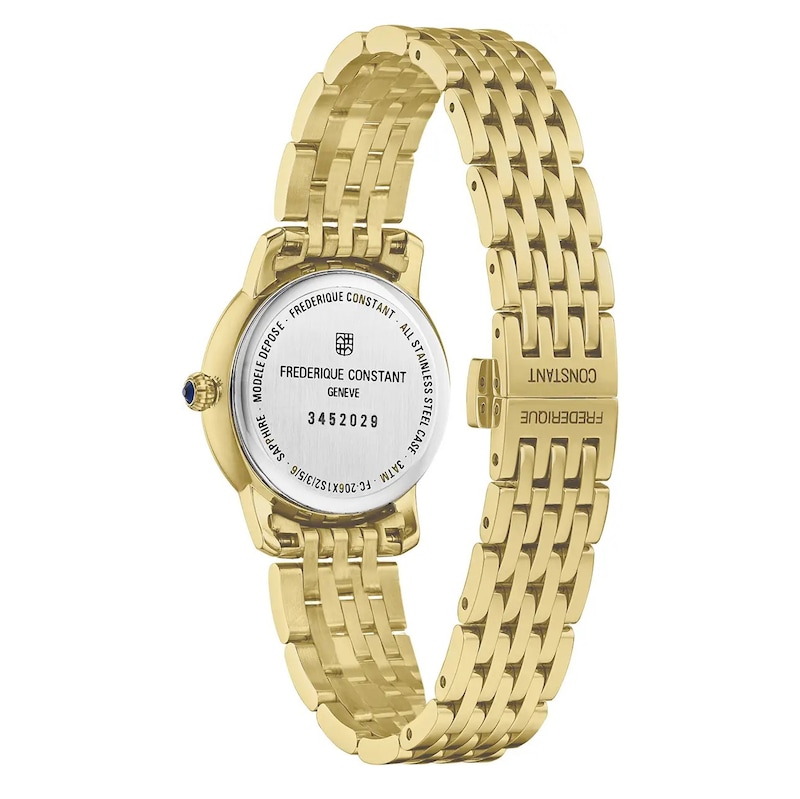 Frederique Constant Slimline Ladies' Diamond & Gold-Tone Bracelet Watch