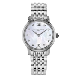 Frederique Constant Slimline Ladies' Diamond & Stainless Steel Bracelet Watch
