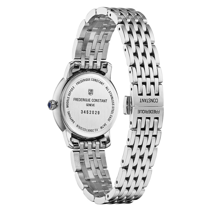 Frederique Constant Slimline Ladies' Diamond & Stainless Steel Bracelet Watch