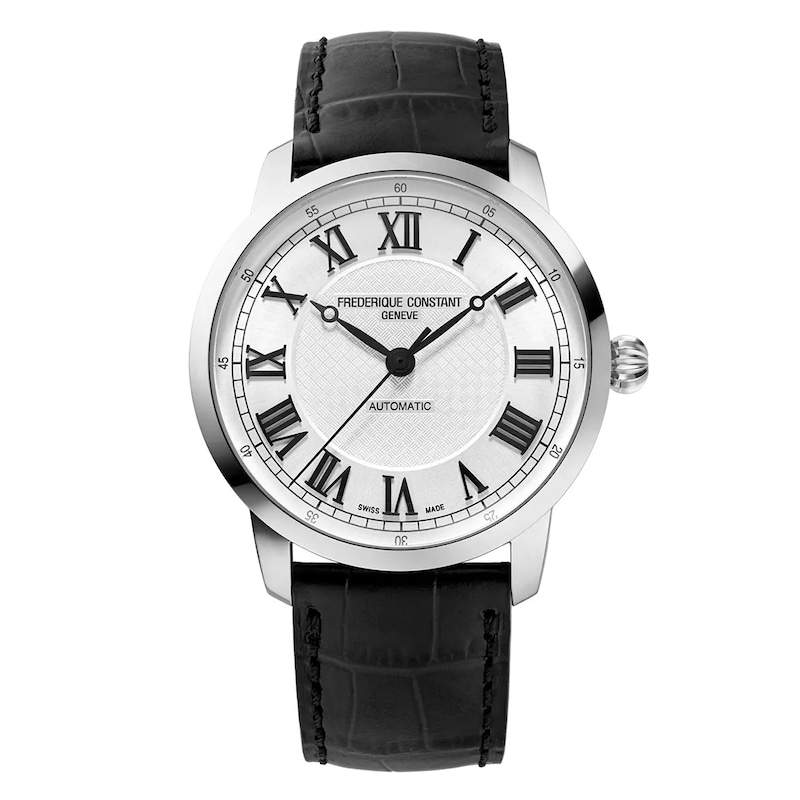 Frederique Constant Classics Men's Black Leather Strap Watch
