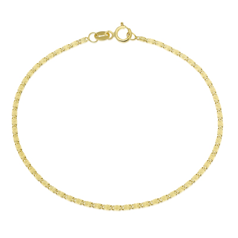 9ct Yellow Gold Fancy Sparkle Chain Bracelet
