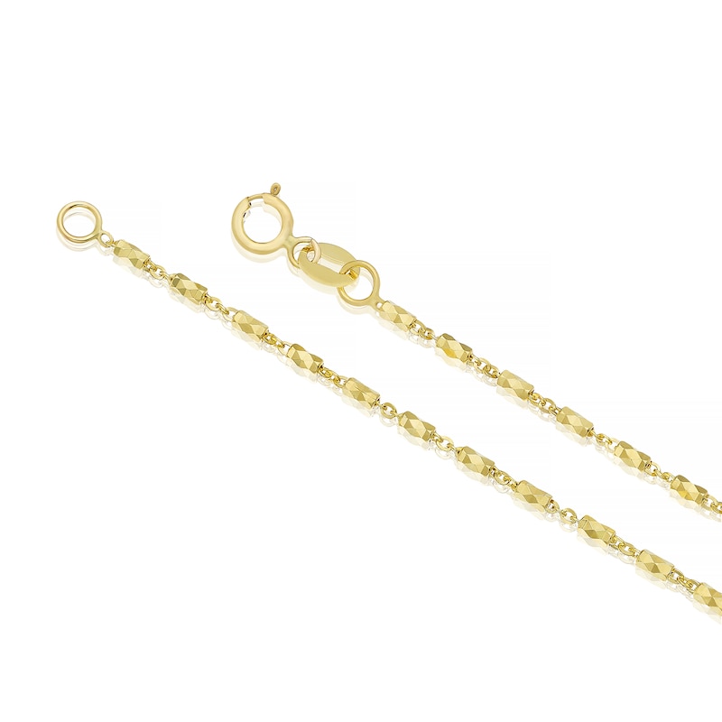 9ct Yellow Gold Diamond Cut Bead Bracelet