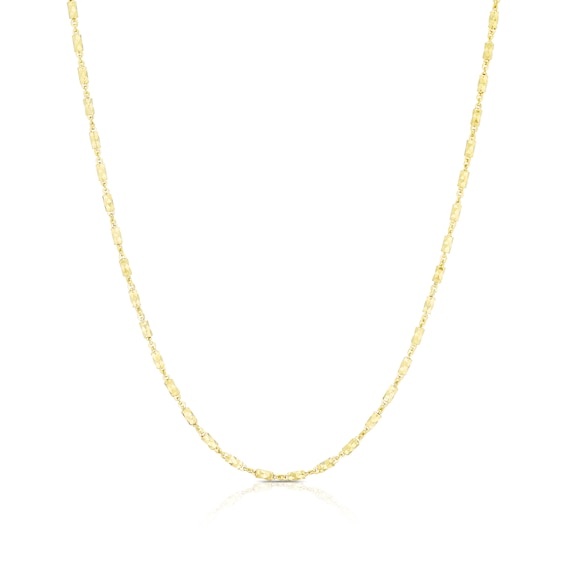 9ct Yellow Gold Diamond Cut Bead Necklace