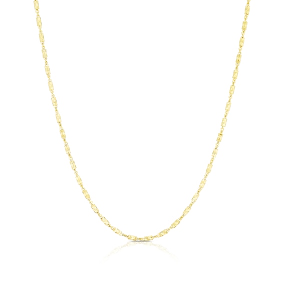 9ct Yellow Gold Diamond Cut Bead Necklace