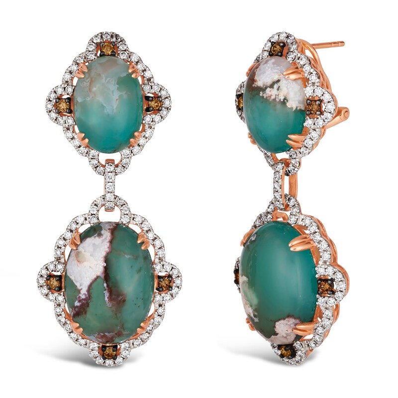 Main Image 1 of Le Vian 18ct Rose Gold Aquaprase & 2.17ct Diamond Earrings
